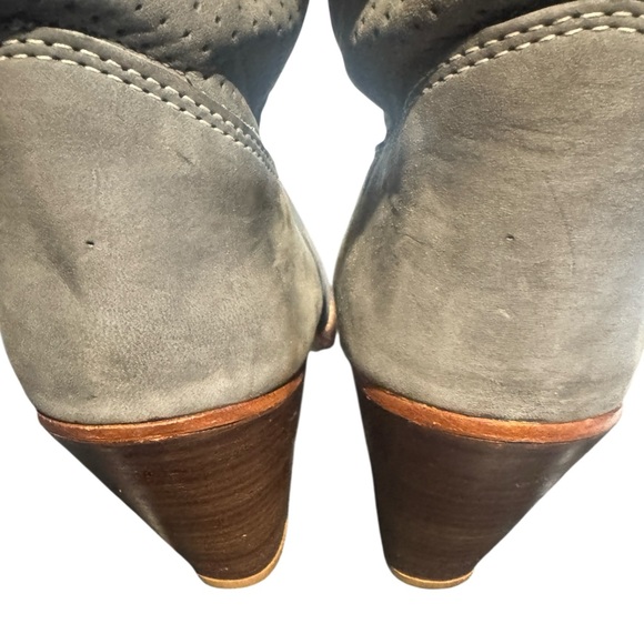 VTG Womens NOS Cowboy Boots ZODIAC USA Grey Suede Heeled Costal Cowgirl Size 8M - Picture 7 of 11